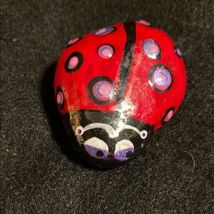 Hand-Painted Ladybug Rock